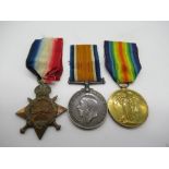 WWI trio comprising of 1914 - 5 Star, War and Victory medals awarded to "1436 PTE. R. S. Byerley