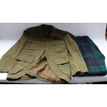A Scottish regimental Officers (Captains) Jacket, four outer pockets with flaps and a pair of tartan