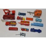 Vintage mostly diecast model vehicles including Corgi Major Toys International 6x6 truck,