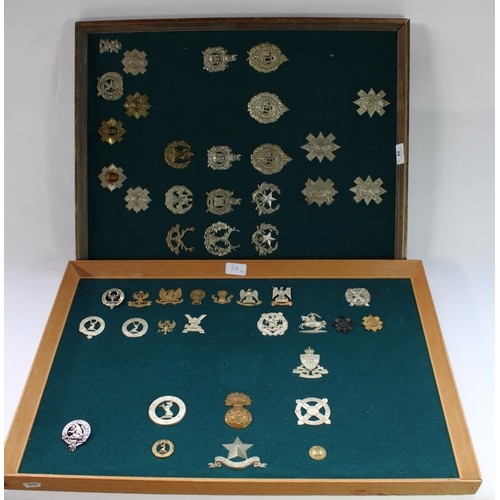 Selection of 47 Scottish regimental cap badges including Glasgow Highlanders, HLI, Scottish Kings