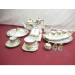 Noritake tea/coffee/breakfast service comprising of cups, saucers, tea pot, coffee pot, side plates,