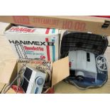 Hanimex Rondette 35mm slide projector, Mini marc 2 deluxe slide projector, cased Voigtlander