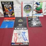Seven FA Cup Finals programmes from 1980s,90s and 2000s signed by Lee Sharpe,Neil Ruddick, Jan