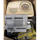 1960's Multo hand operated calculating machine, 1960's Bush Type VTR103 radio, boxed Decca radio,