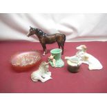 Beswick Horse, Sylvac Dog, Sylvac Elf pot,etc