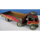 Mettoy tinplate military articulated lorry, camouflage finish with stencils to cab "L 21136" and "