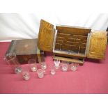 C19th mahogany brass bound lap desk, with fitted interior inset tooled and gilded leather writing