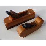 Japanese wooden wood planes, one by Urko, the other unbranded, both Boxwood. Urko base L 9.7cm,