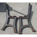 2 cast metal bench ends