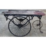 Vintage undertakers bier, with "Carters Patent No 18598" cast on wheel hubs