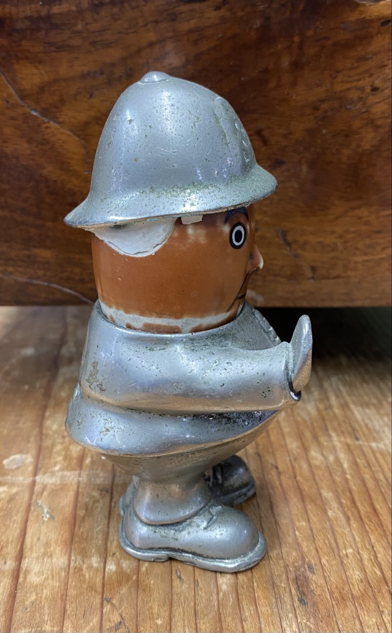 Early C20th Hassall chrome plated "Bobby" policeman car mascot with pottery head (A/F) RD No. 61194, - Image 2 of 5