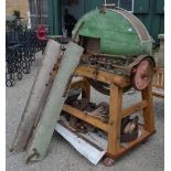 Thomas Corbett corn chaff extractor, complete with new oak table stand and some photographs, paint