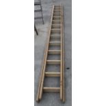 Large set of two piece wooden ladders