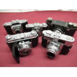 A selection of various vintage 35mm cameras including Voigtlander, Kodak ,Zeiss Ikon etc