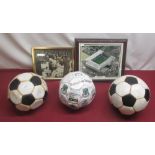 Three signed footballs from players for Tottenham Hotspur inc. Jimmy Greaves, John Coppell, Bug