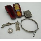 Victorian cheroot holder in fitted case with hallmarked sterling silver mounts by William Henry