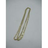 14ct yellow gold flat curb chain necklace with lobster claw clasp stamped 14Kt, L60cm, 11.2g
