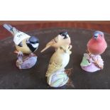 Royal Worcester bird models- Chaffinch, Marsh Tit, Wood Warbler etc (4)