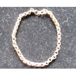 9ct rose gold box chain bracelet stamped 375, 3.6g