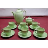 Carlton Ware six person green ground coffee service, including cups, saucers, sugar bowl and