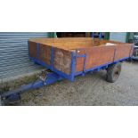 low loader double axle trailer with hand winch. L 434x215cm (total width/length). Please note,