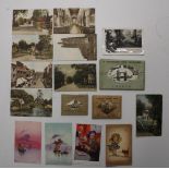 Six photographic postcards of Wrexham by Valentines, views of London, view of Birstwith etc