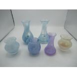 Group of 6 Caithness glass vases