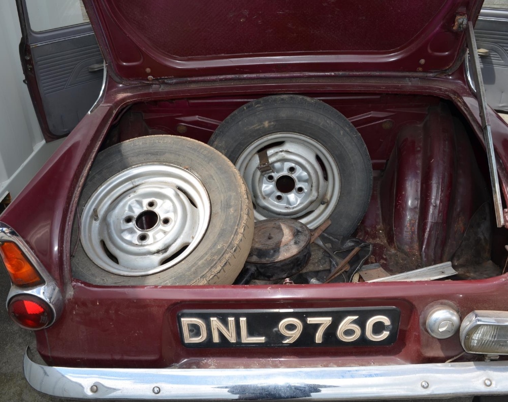 1965 Ford Anglia deluxe saloon. 997cc petrol engine, mileage 8794. Colour maroon, ideal as a - Image 3 of 5