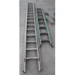 Two sets of two piece wooden ladders (2)