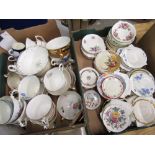 Set of four Duchess cups and saucers, collection of Colclough, Paragon cups and saucers and a