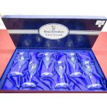 Royal Doulton Julitte boxed set of six crystal wine glasses, height 15cm