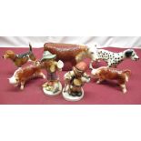 Beswick Herroford COw H14cm, similar calves, Beswick Dalmation with impress No 504 H13cm, Beswick CH