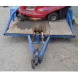 Small metal framed trailer with lighting board and drop down tail. L 185x107cm