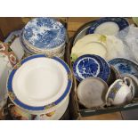 Set of eight Art Deco style bowls, collection of decorative plates including Burleigh ware,