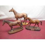 Berwick Red Rum, My First Horse and other on wooden plinths (3)