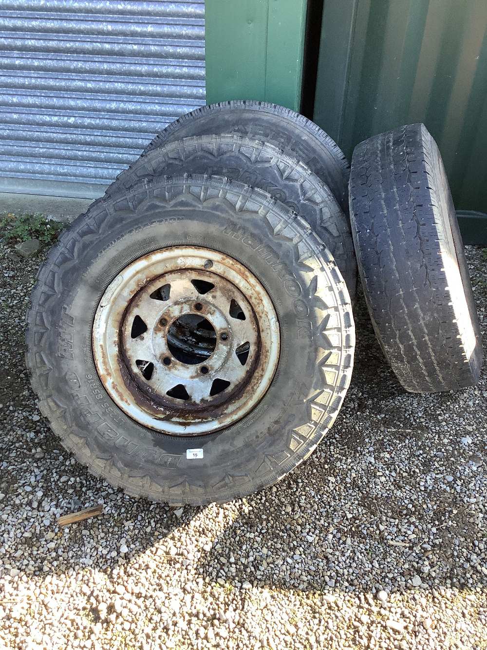 Set of 4 Landrover Defender 90 wheels fitted with oversized tyres