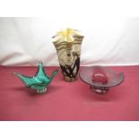 Krosno Jozefina vase, Cello glass bowl and vase