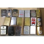 Boxed brushed brass finish Zippo windproof pipe lighter, nineteen Zippo windproof lighters in