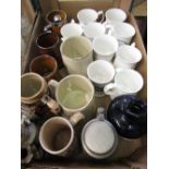 Collection of C&P Smith ceramics stoneware bottles and flagons, other tankards including Lord Nelson