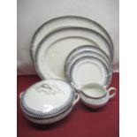 Blair?s blue and white Dainty pattern dinner service comprising of five large plates, 12 medium