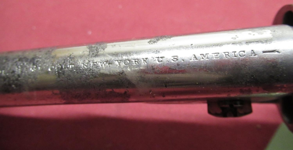 Scarce nickel plated Martial .44 cal Colt army revolver, 1860 model, single action 6 shot, with - Image 3 of 5