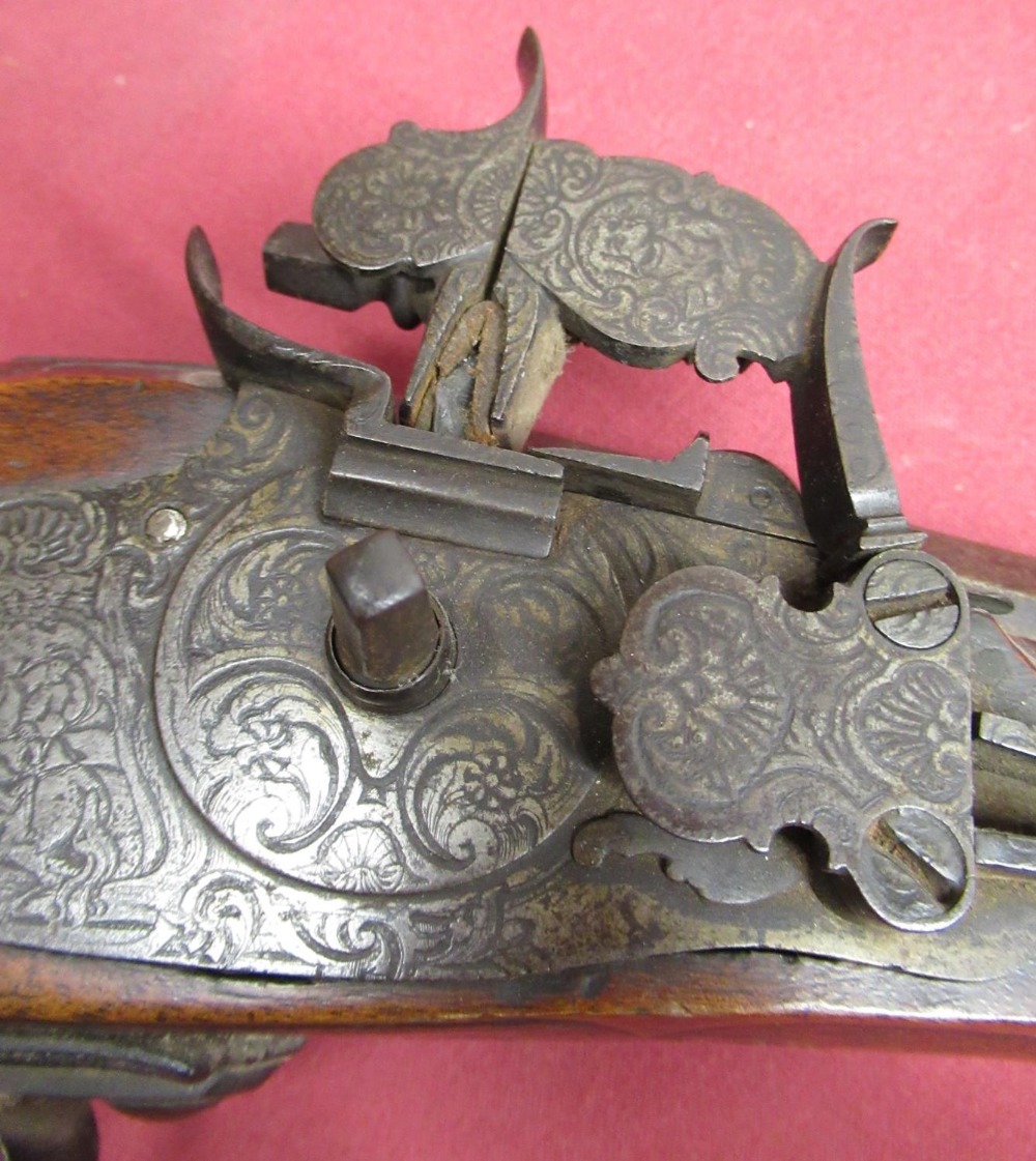 Early C18th German/Austrian wheel lock rifle, with 25 1.4" octagonal rifle barrel, with iron - Image 6 of 6