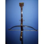 C17th style quality made composite crossbow with rosewood inlaid frame and steel cross piece, with