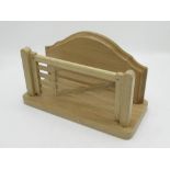 Yorkshire Oak Craftsman - an oak letter rack in the form of a five bar field gate, with arched back,
