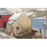 George Telfer Bear (Scottish, 1876 - 1973); 'Posties House Kirkcubright', oil on board, inscribed