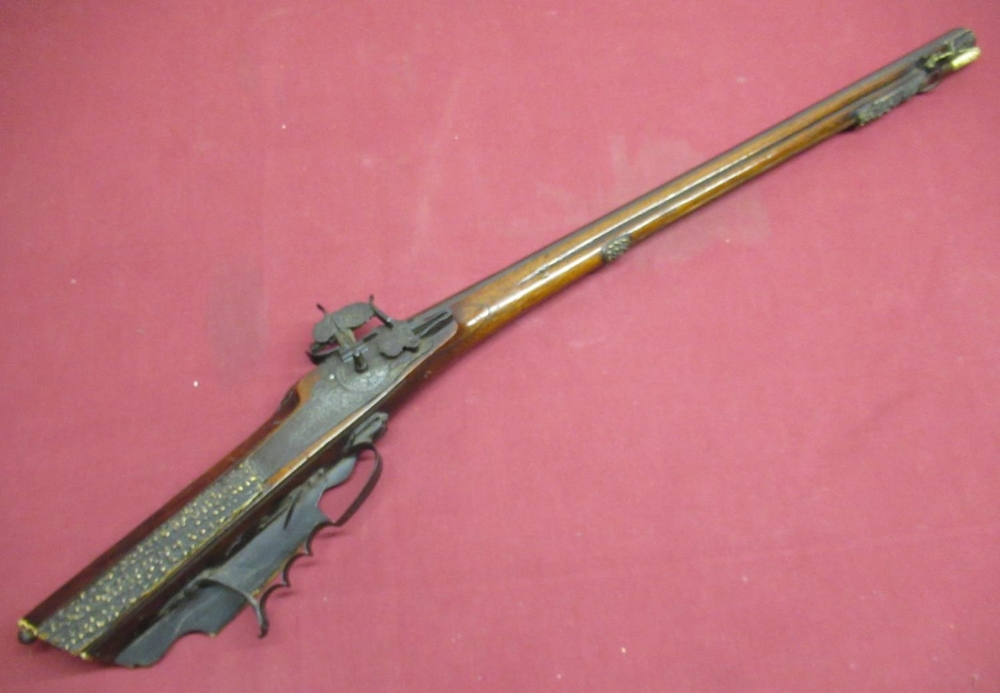 Early C18th German/Austrian wheel lock rifle, with 25 1.4" octagonal rifle barrel, with iron - Image 5 of 6