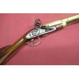 Flintlock brass cannon barrel half stocked Blunderbuss, with 15 1/2 inch first stage octagonal