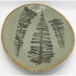Michael Cardew (1901-1983) Abuja Pottery stoneware oval dish painted with meander pattern, impressed
