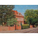 Christopher Compton Hall (British, 1930-2016); 'Ilsley Hall', oil on board, signed and dated 1996,