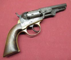 J. M. Cooper 5 shot percussion pocket 2nd model revolver, .31 cal double action, 4" octagonal barrel